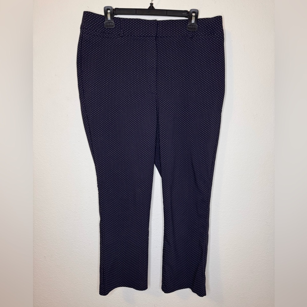 Lane Bryant Navy with White Polka Dot Cropped Pants